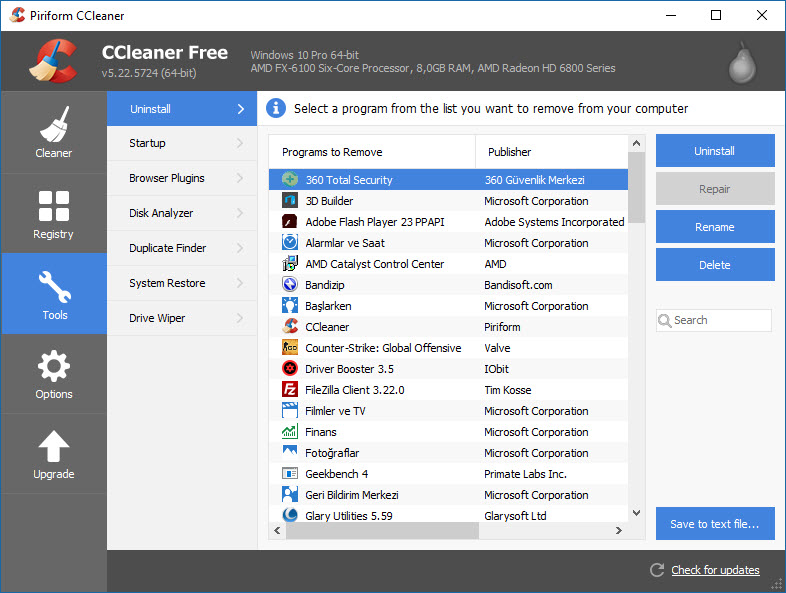 CCleaner Professional Full İndir - Türkçe Key v6.28.11297