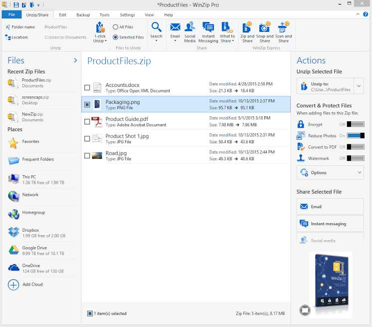 WinZip (Tam Sürüm) İndir - Ücretsiz - Full v29.0 Build 16250 Türkçe