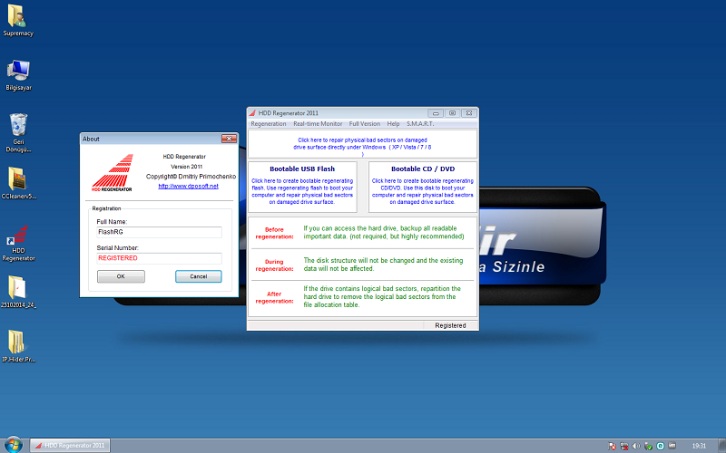 HDD Regenerator 2025 Full Hard Disk Tamir Programı İndir - Türkçe