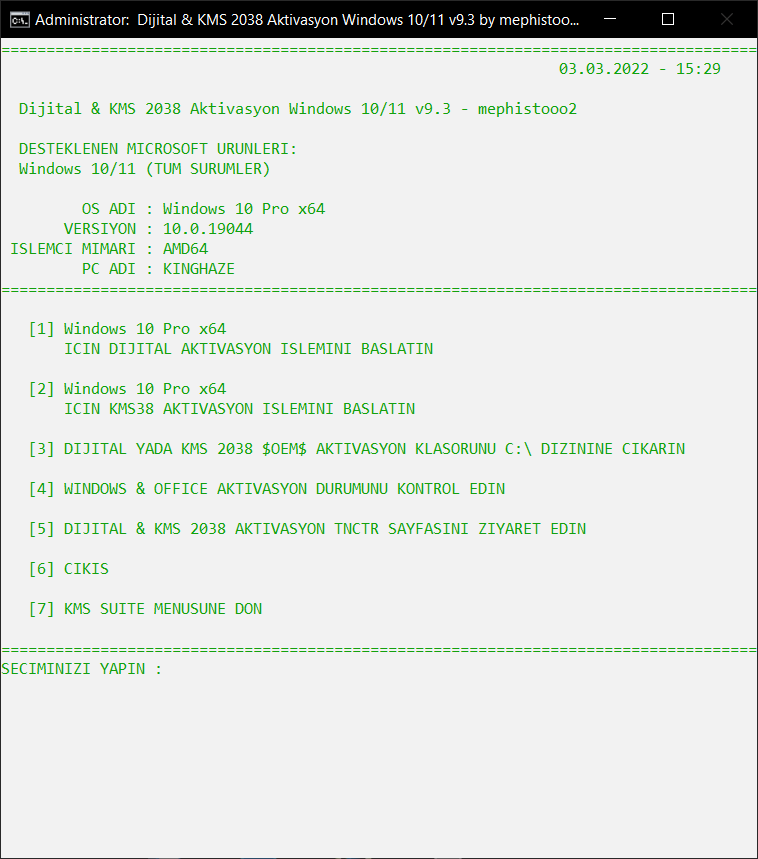 Kms Aktivasyon Windows + Office İndir – Etkinleştir v10 TR